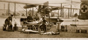 Staff of the Aerochir, French aeroplane designed for Red Cross work by French Photographer